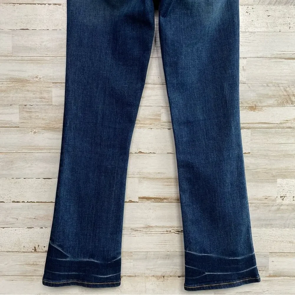 Veronica Beard Carolyn 10" Baby Boot Womens Size 26" Blue Tidal Tuxedo Waistband - Picture 13 of 16